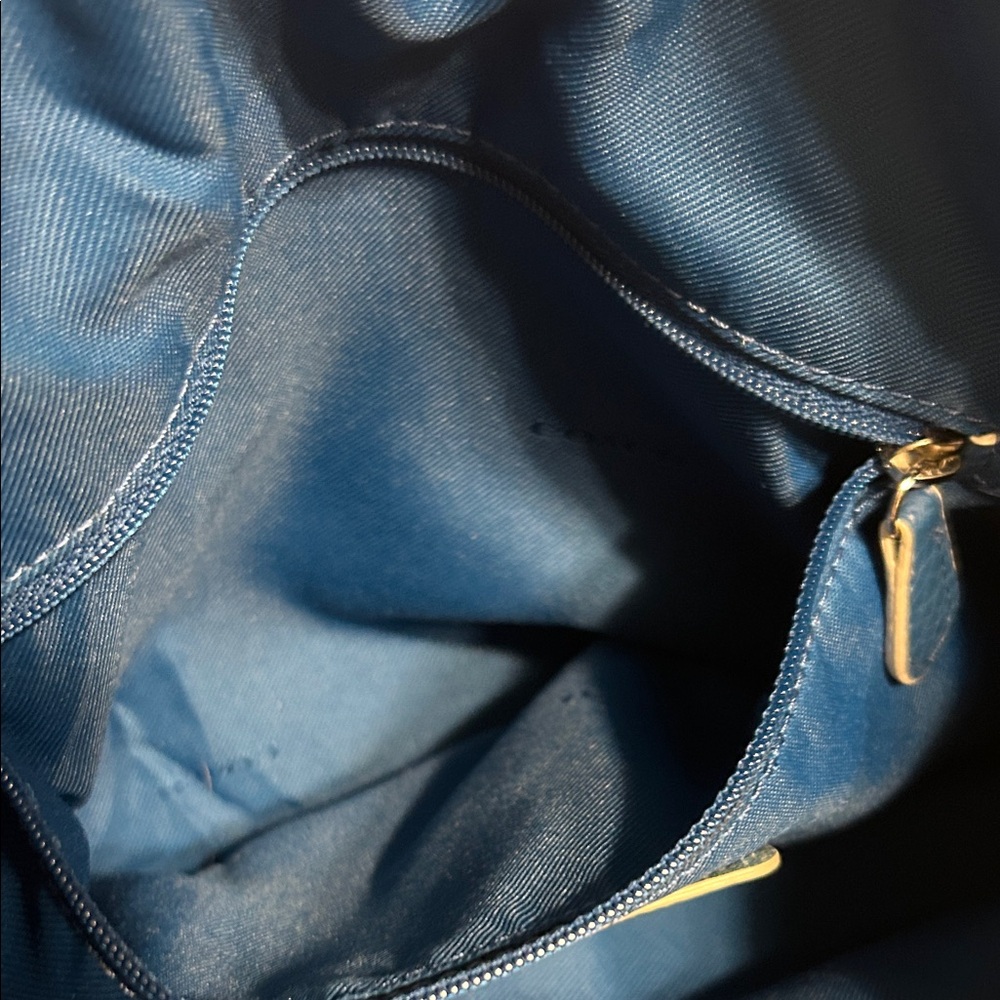 Coach Blue Denim purse with Carriage Design Coach Edie - Picture 12 of 13